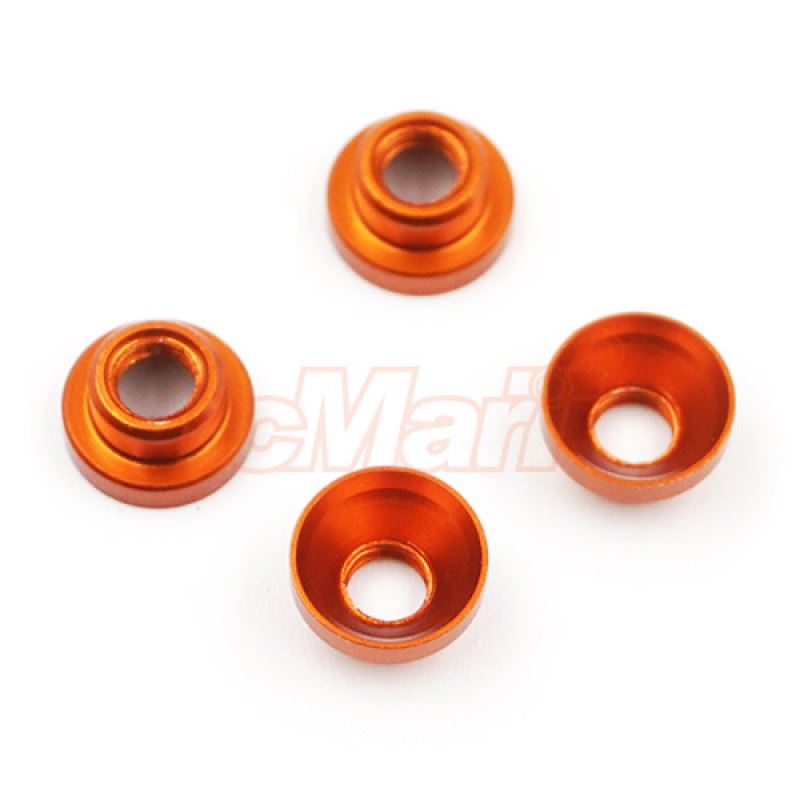 Yeah Racing Aluminum Servo Washer M3 Thread 4pcs Orange