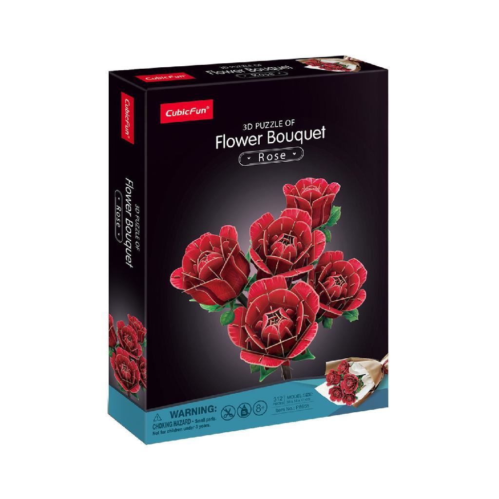 Cubicfun Rose Flower Bouquet (312 Pieces)