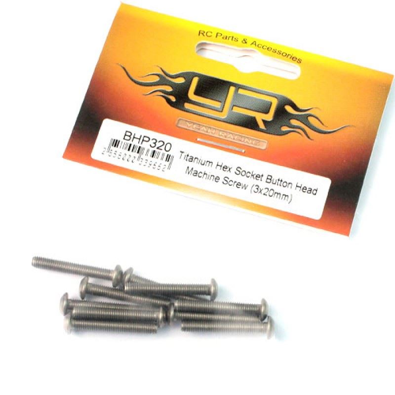 Yeah Racing Titanium Hex Socket Button Head Screws M3 x 20mm 10pcs