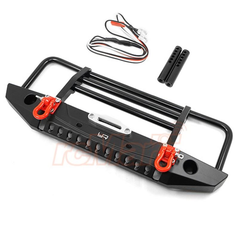 Yeah Racing Aluminum Alloy Front Bumper w/LED Light For TRX-4/ SCX10 / II / HPI Venture / Gmade Bom GS02F