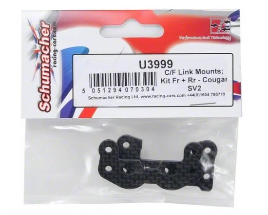 Schumacher C/F Link Mounts; Kit Fr + Rr - Cougar SV2