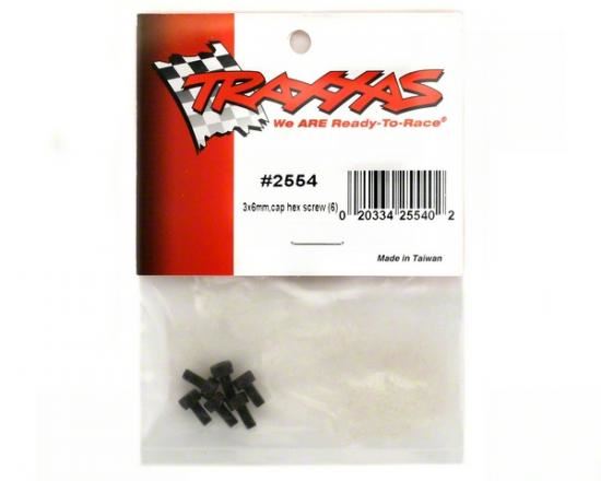 TRAXXAS Screws, 3x6mm cap-head machine (hex drive) (6)
