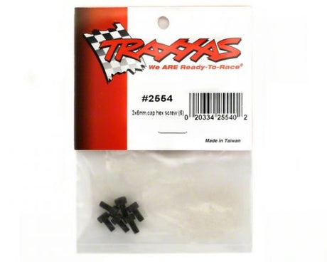 TRAXXAS Screws, 3x6mm cap-head machine (hex drive) (6)