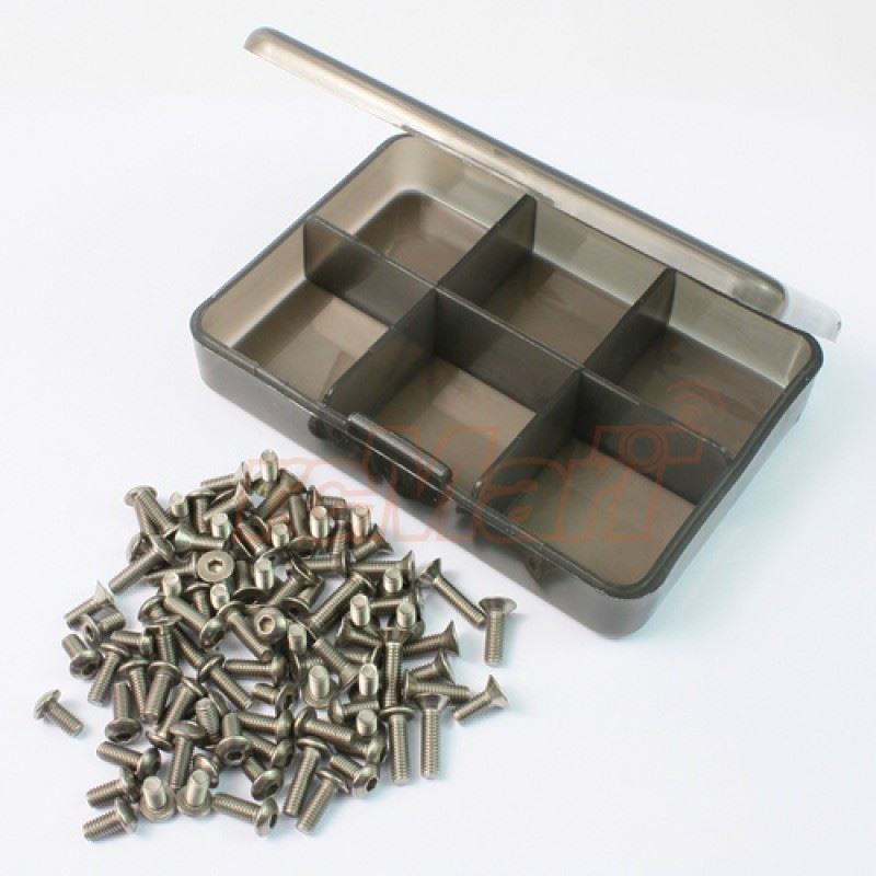 Yeah Racing Titanium Screw Assorted Set with FREE Mini box for Xray X10