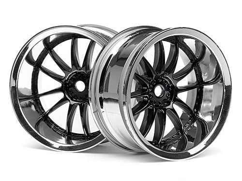HPI Work Xsa 02C Wheel 26mm Chrome/Black (9mm Offset)