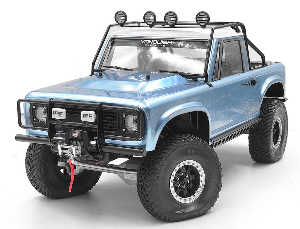 RC4WD OXER STEEL FRONT WINCH BUMPER W/ IPF LIGHTS FOR VANQUISH VS4-10 ORIGIN BODY (BLACK)