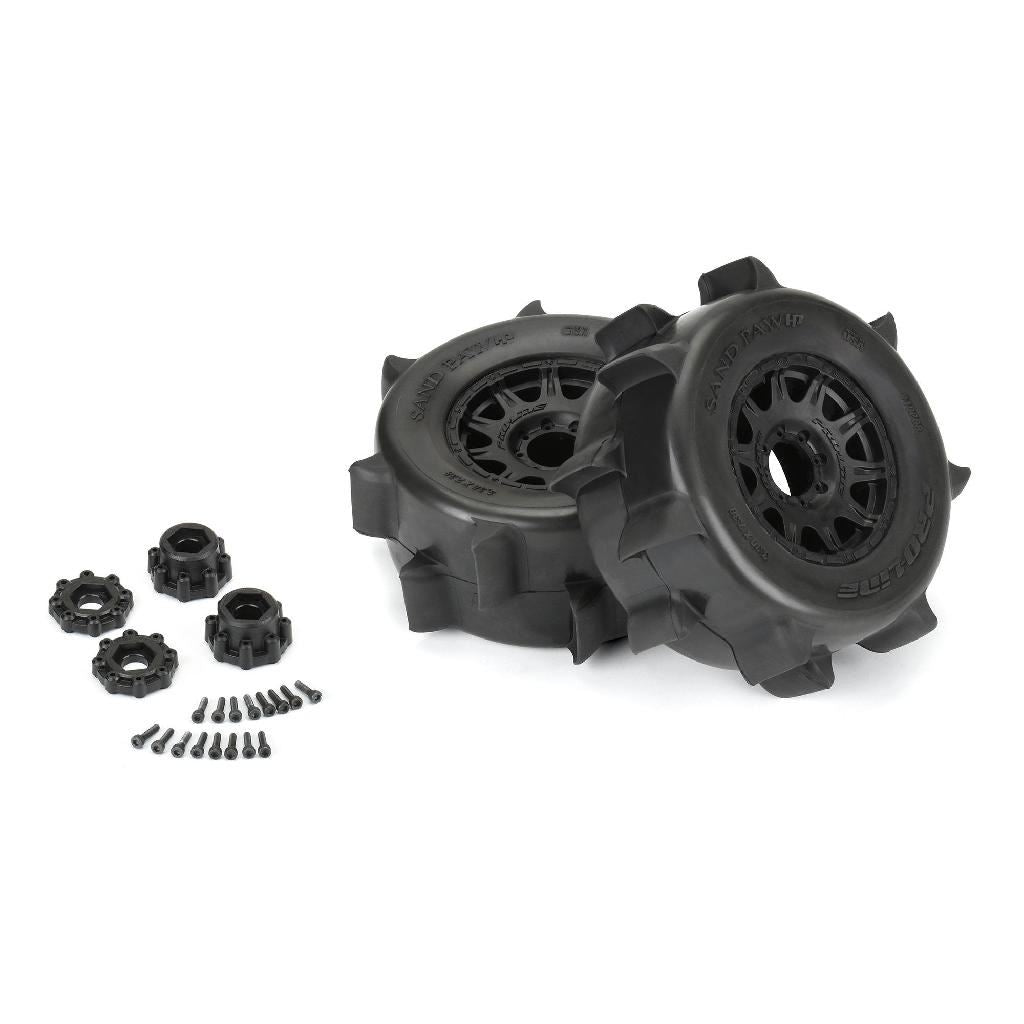 Pro 1/8 Sand Paw Hp Belted F/R 3.8In Mt Tires Mounted 17Mm Black