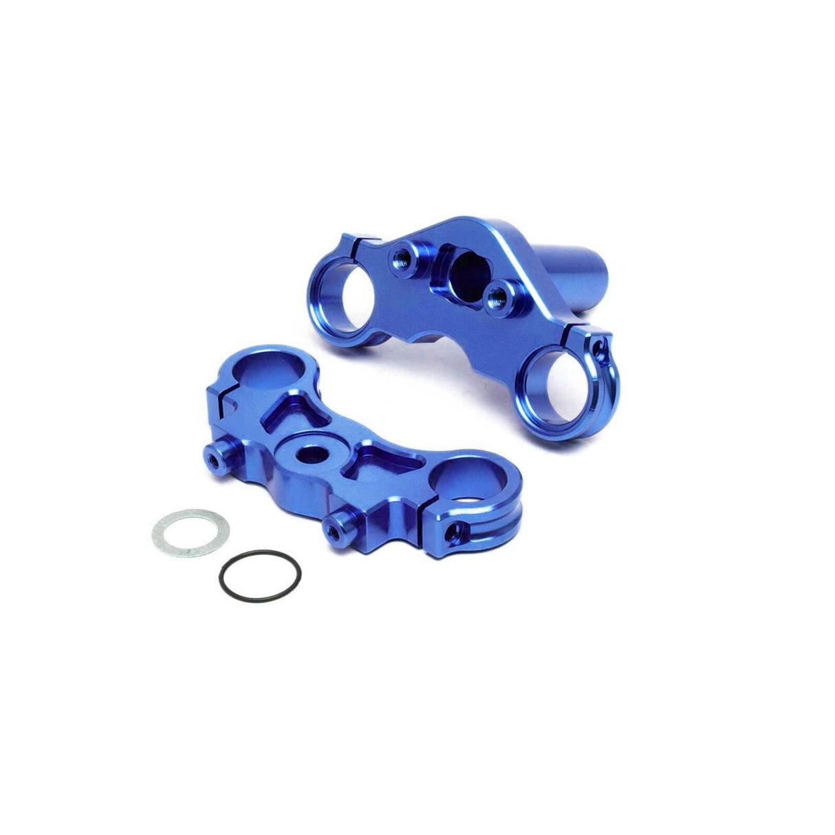 Losi Aluminum Triple Clamp Set, Blue: Promoto-MX