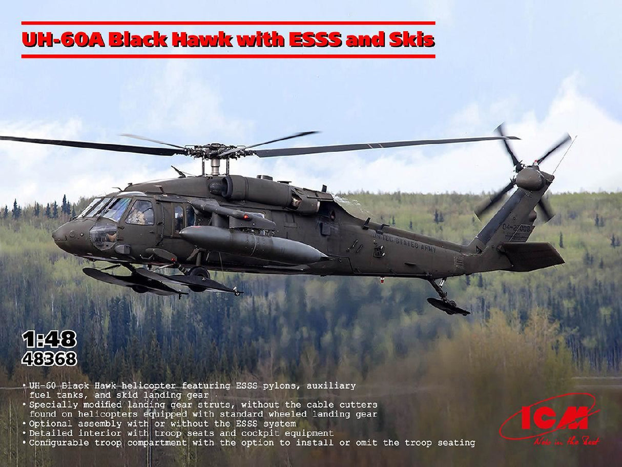 Icm Uh-60A Black Hawk With Esss & Skis