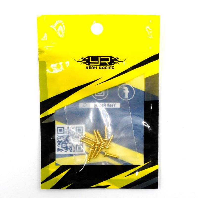 Yeah Racing Stainless Steel Gold Coated Hex Socket Button Head Machine Screw (M2X8Mm) 10Pcs