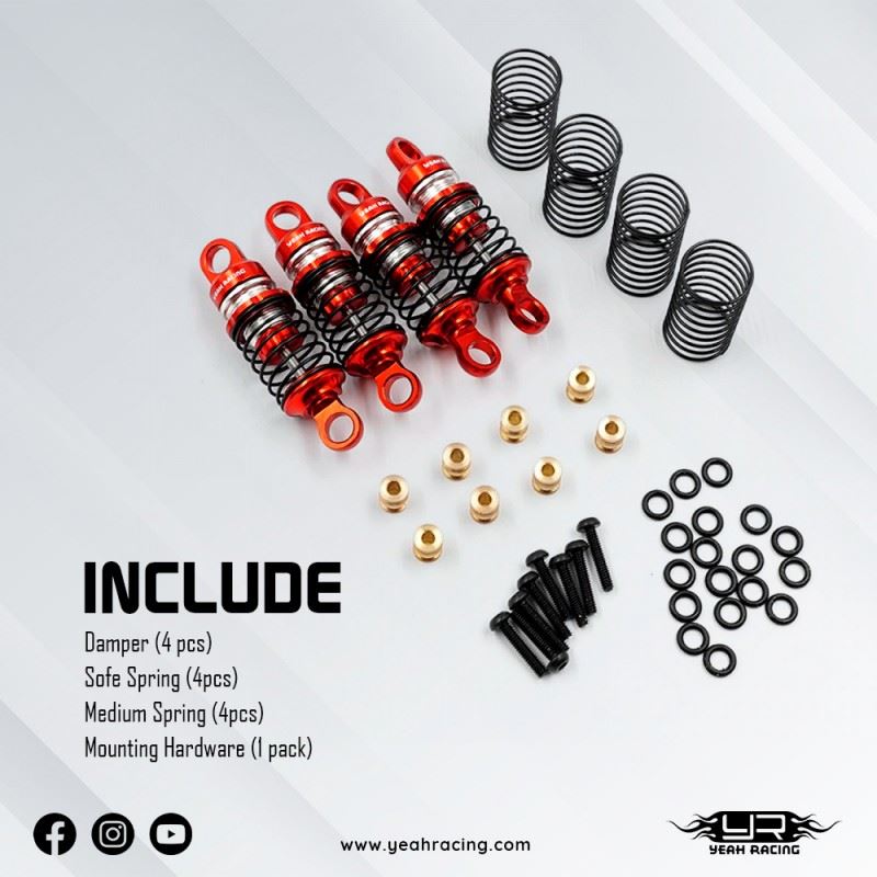 Yeah Racing Aluminum Damper Set V2 For Kyosho Mini-Z Mb010