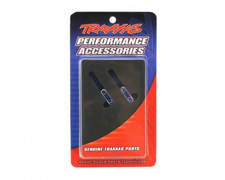 TRAXXAS Servo mounts, steering/ shift (machined aluminium)(blue)(f&r