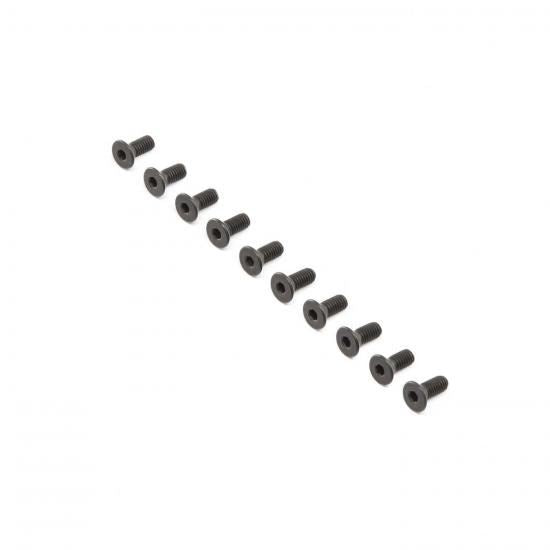 Losi Flat Head Screws, Stl, BO, M4 x 10mm (10) (Losi255016)