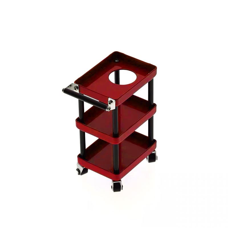 Yeah Racing 1/10 RC Accessory 3-Tiered Rolling Metal Handy Cart Red