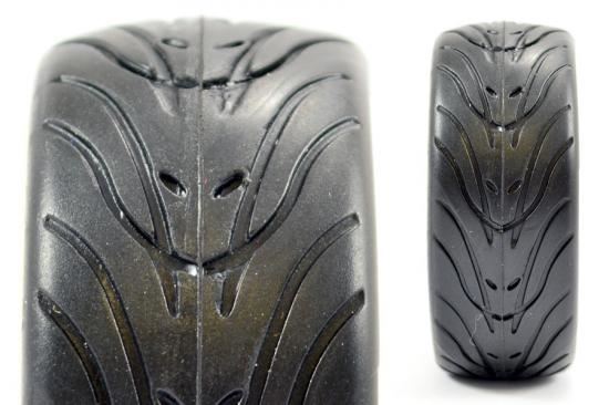 FASTRAX 1/10 STREET/TREAD TYRE 10SP NEON YELLOW WHEEL