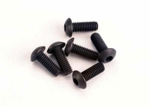 TRAXXAS Screws, 3x8mm button-head machine (hex drive) (6)