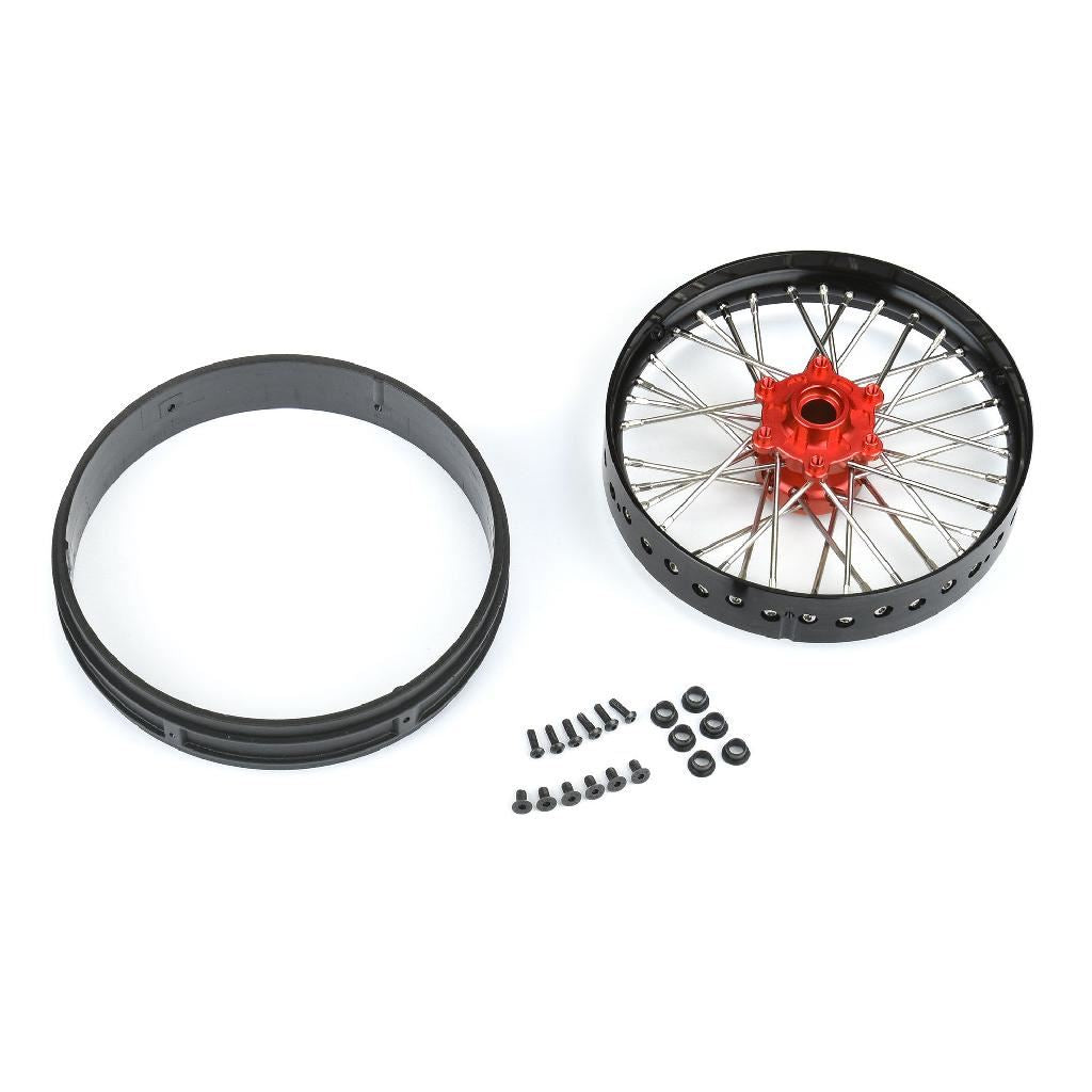 Pro 1/4 Pro-Spec Aluminum V2 Bead Front Wheel Black/Red (1): Pro