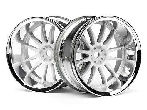 HPI Work Xsa 02C Wheel 26mm Chrome/White (9mm Offset)