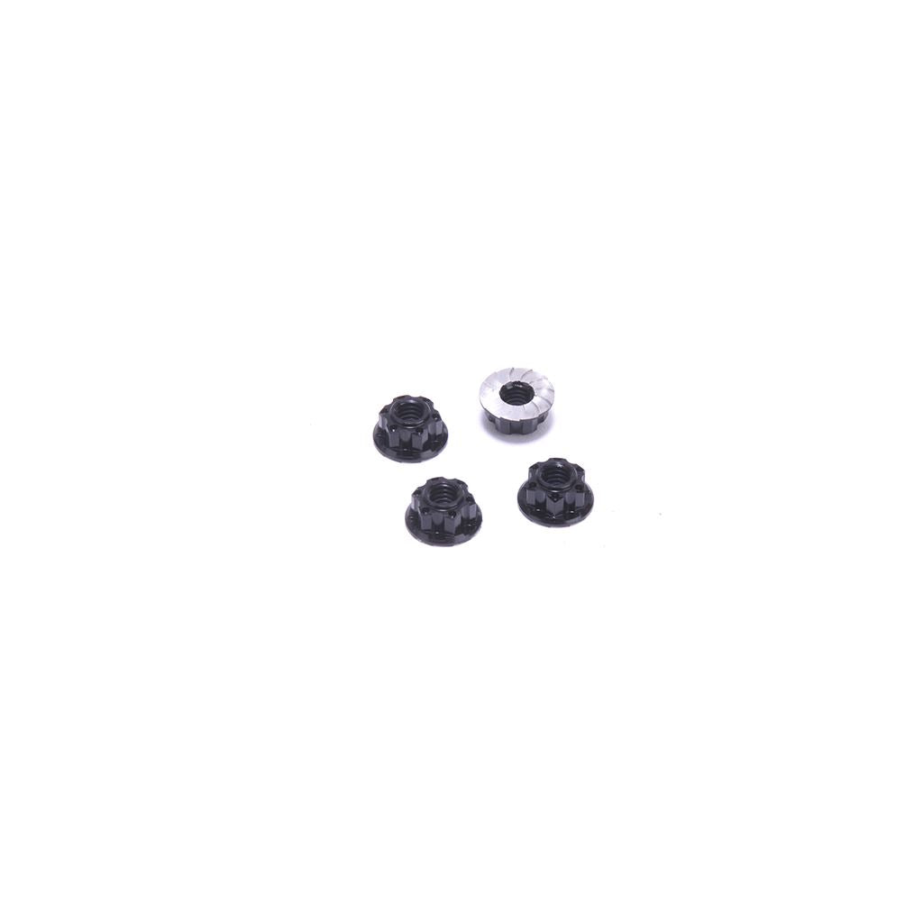 Aerox Elite M4 Serrated Wheel Nuts - Black 4Pcs
