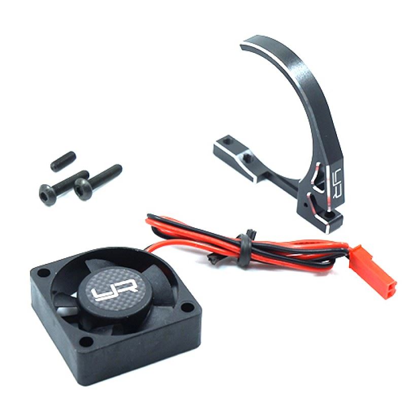 Yeah Racing Aluminum 7075 Fan Mount w/ 30mm Tornado Fan for 540 Motor Black