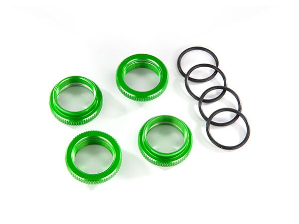 Traxxas Maxx Aluminium Spring Retainer (Adjuster) GT-Maxx Shocks (4) - Green Anodized