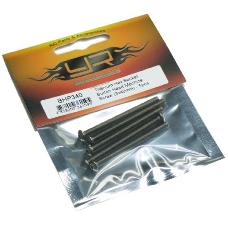Yeah Racing Titanium Hex Socket Button Head Screws M3 x 40mm 5pcs