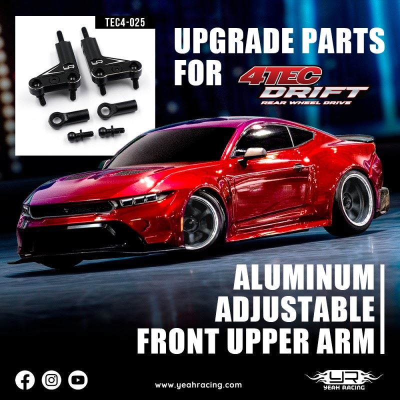Yeah Racing Aluminum Adjustable Front Upper Arm Set For 4-Tec Rwd Drift