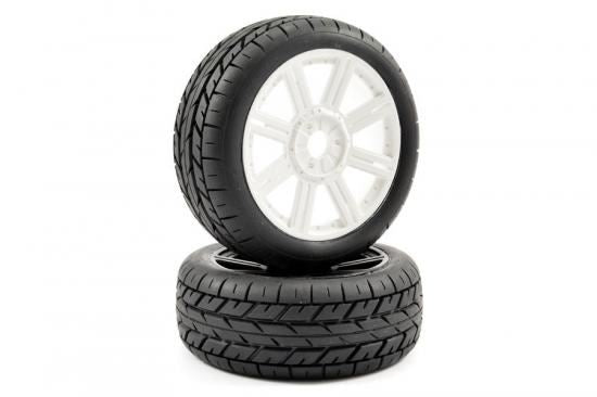 FASTRAX 1:8 EAGLE TREAD MOUNTED ON 8-SPOKE WHITE (PR)