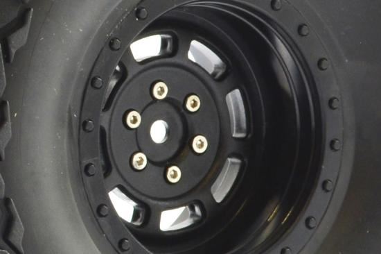 FTX MAULER 2.2" ALL TERRAIN TYRES PRE-GLUED ON BLACK WHEELS