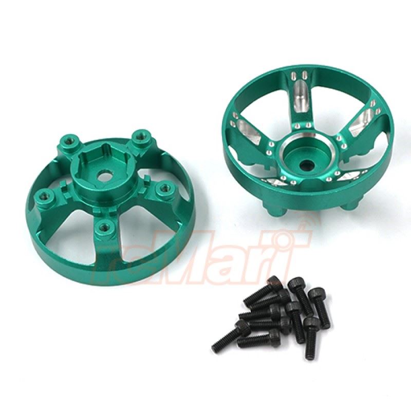 Yeah Racing Aluminum Wheel Cap Cover For Tamiya WR-02CB Green