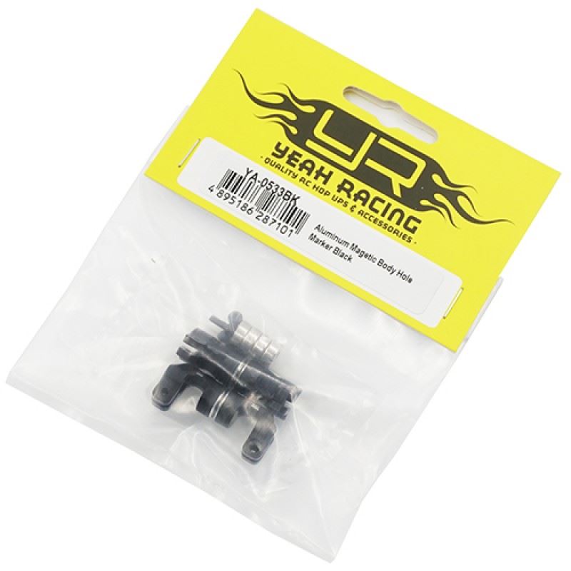 Yeah Racing Aluminum Magnetic Body Hole Marker Black For 6mm Bodyposts