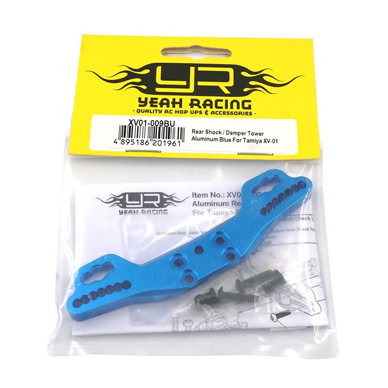 Yeah Racing Rear Shock/Damper Tower Aluminum Blue for Tamiya XV-01