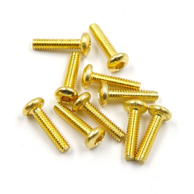 Yeah Racing Stainless Steel Gold Coated Hex Socket Button Head Machine Screw (M2X8Mm) 10Pcs