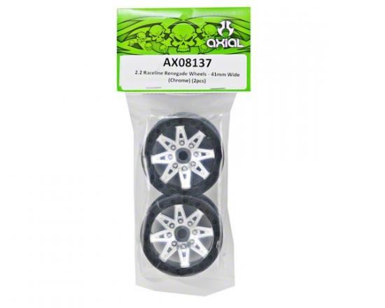 AXIAL 2.2 Rebel Wheels 41mm Wide Chrm/Blk (2)