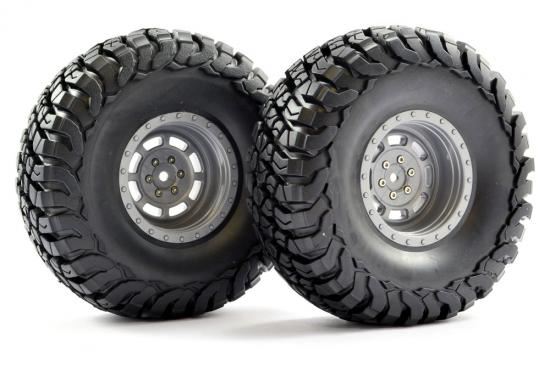 FTX MAULER 2.2" ALL TERRAIN TYRES PRE-GLUED ON GREY WHEELS