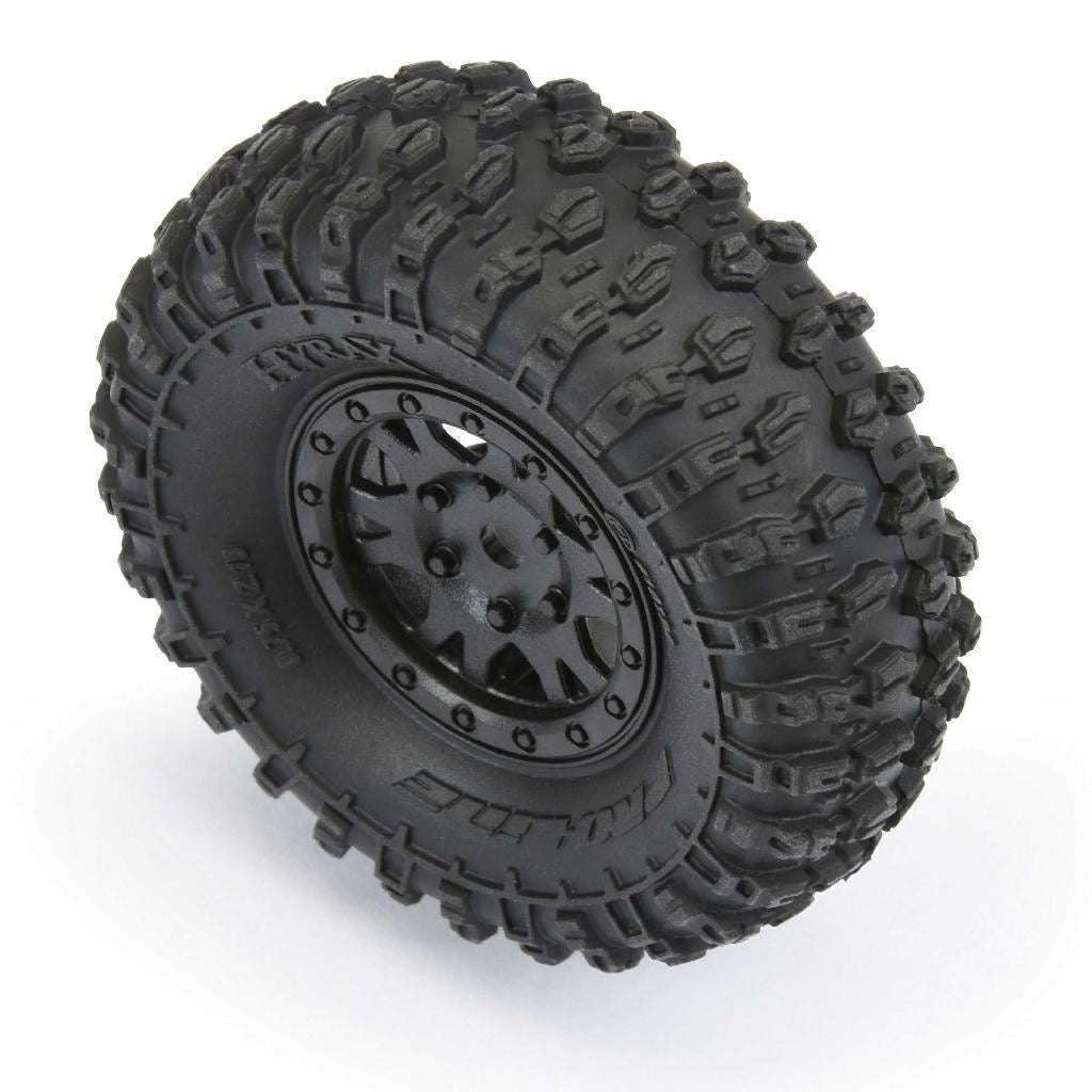 Proline 1/24 Hyrax Front/Rear 1.0In Tires Mounted 7mm Black Impulse (