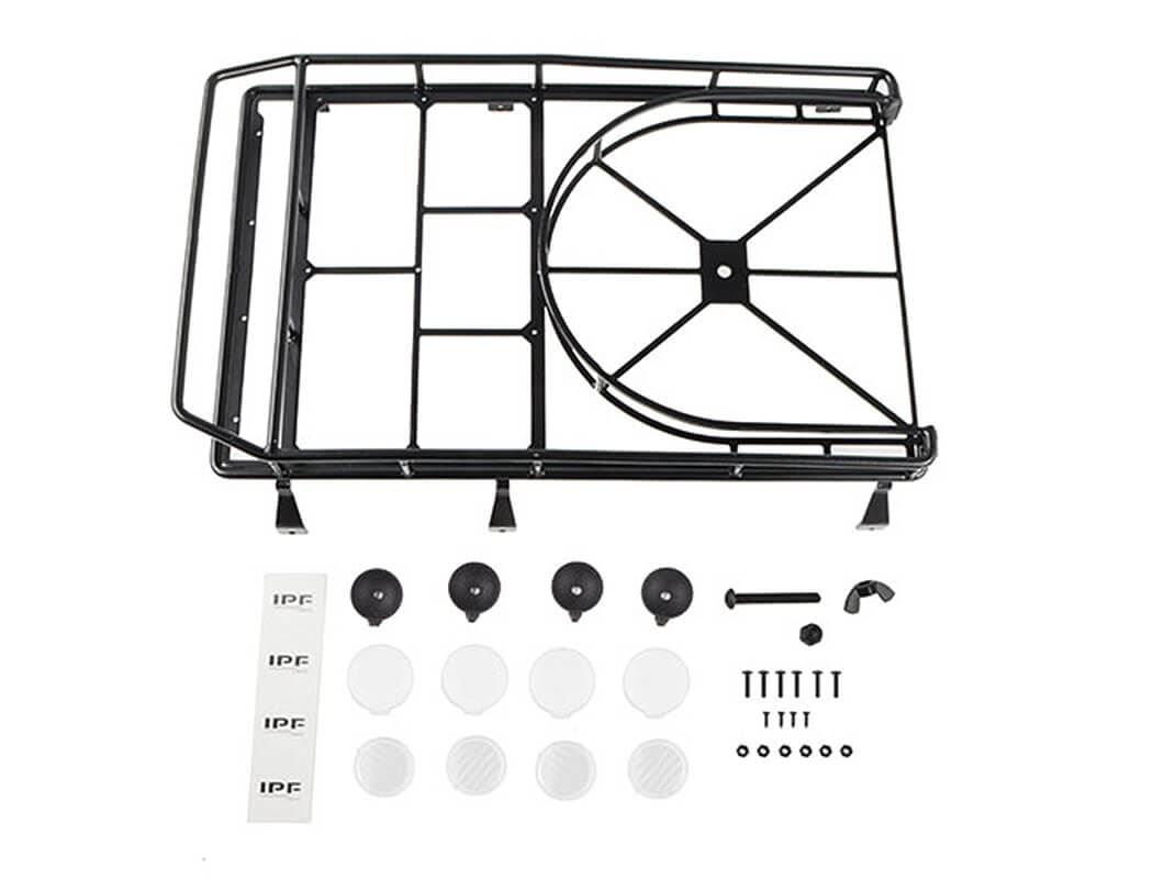 Rc4Wd Roof Rack With Tyre Mount & Ipf Lights For Gelande Ii D90