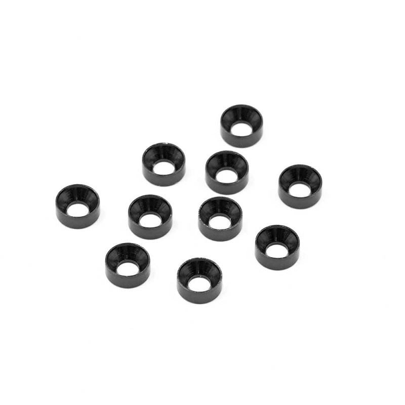 Yeah Racing Aluminum M3 Flat Head Countersunk Washer Black 10 pcs