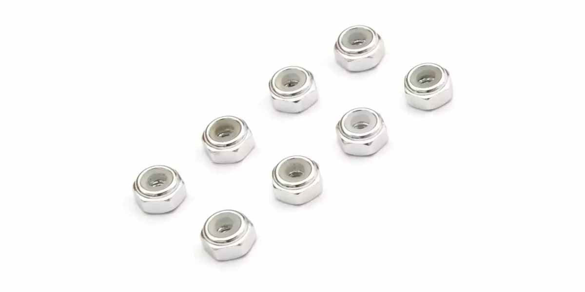 Kyosho Mini-Z M2 Nyloc Alu Wheel Nut (8) Silver