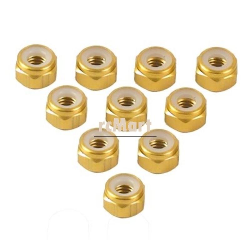 Yeah Racing 4mm Aluminium Lock Nut (GD)
