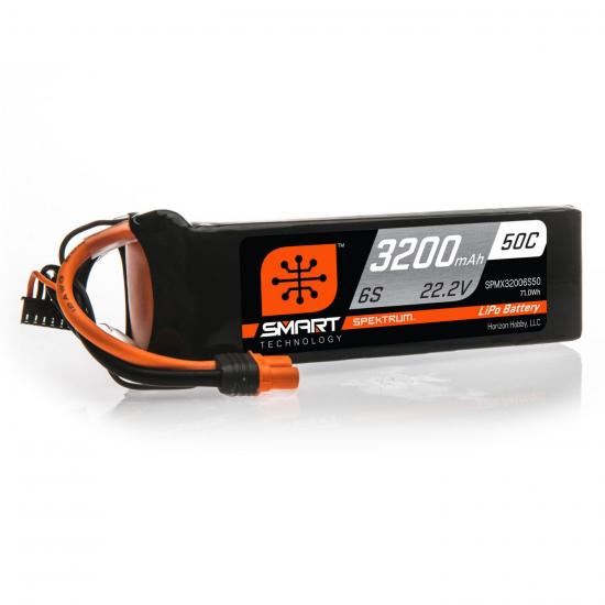 Spektrum 3200mAh 6S 22.2V 50C Smart LiPo Battery IC3