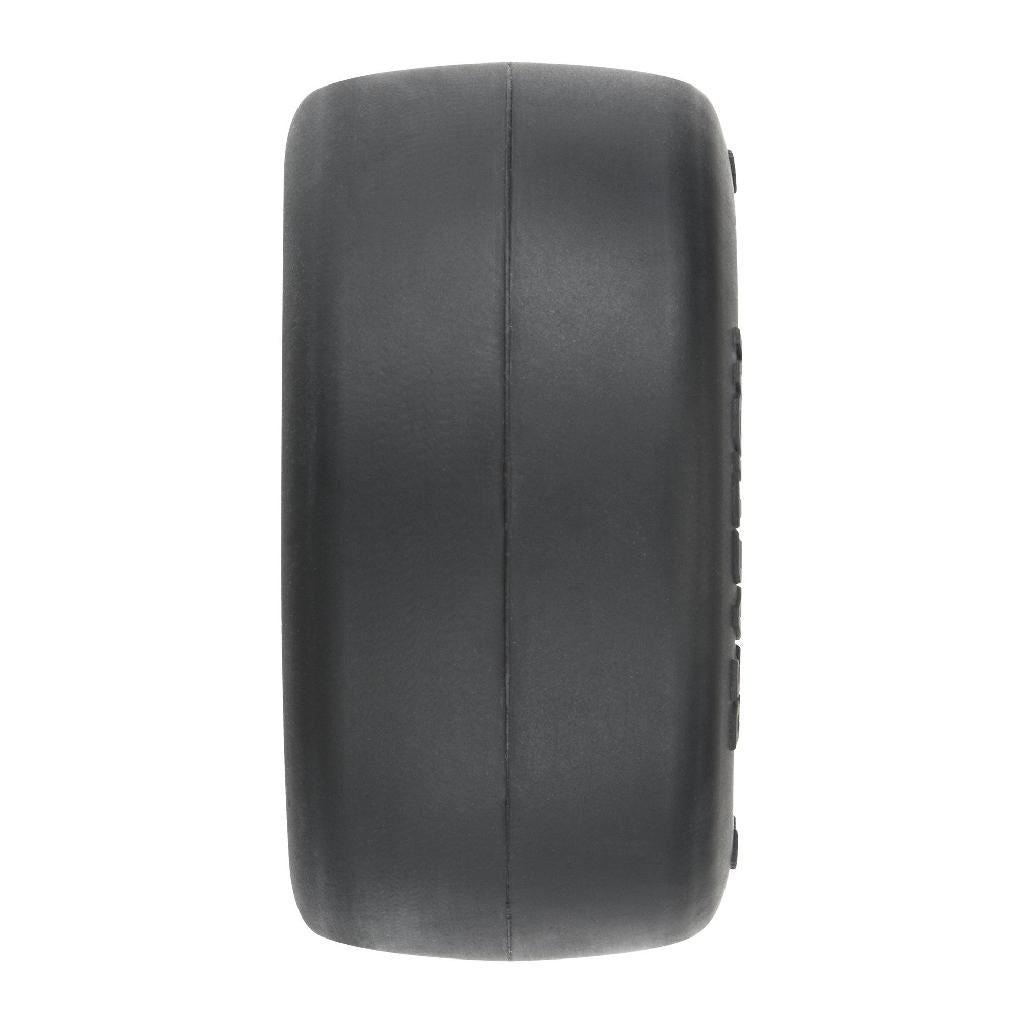 Proline 1/16 Reaction Rear Tires Mtd 8mm Black/Silver (2): Losi Mini