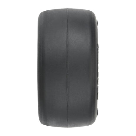 Proline 1/16 Reaction Rear Tires Mtd 8mm Black/Silver (2): Losi Mini