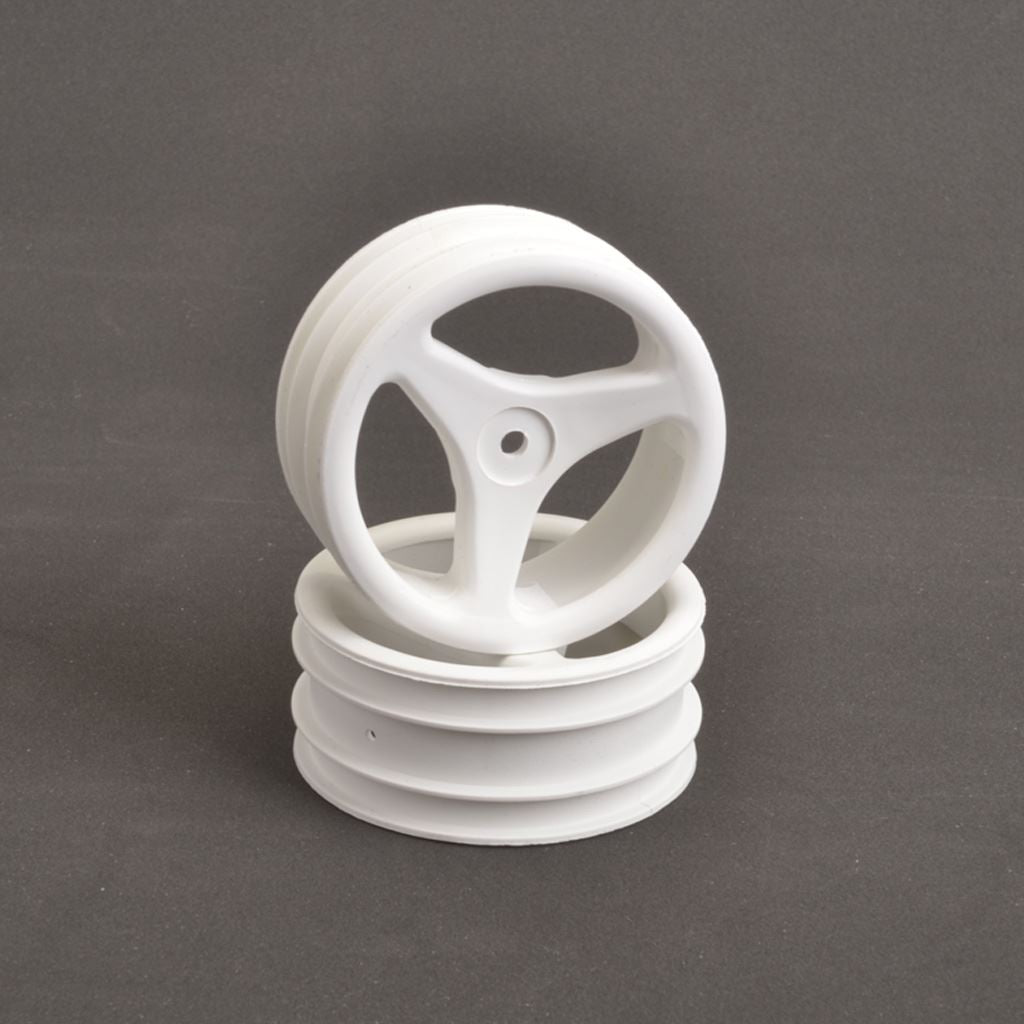 Schumacher Front Wheels; White 3 Spoke CAT