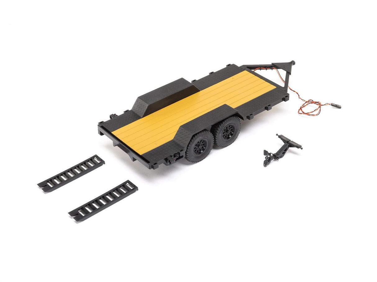 Axial SCX24 Flat Bed Vehicle Trailer with LED Taillights:1/24th