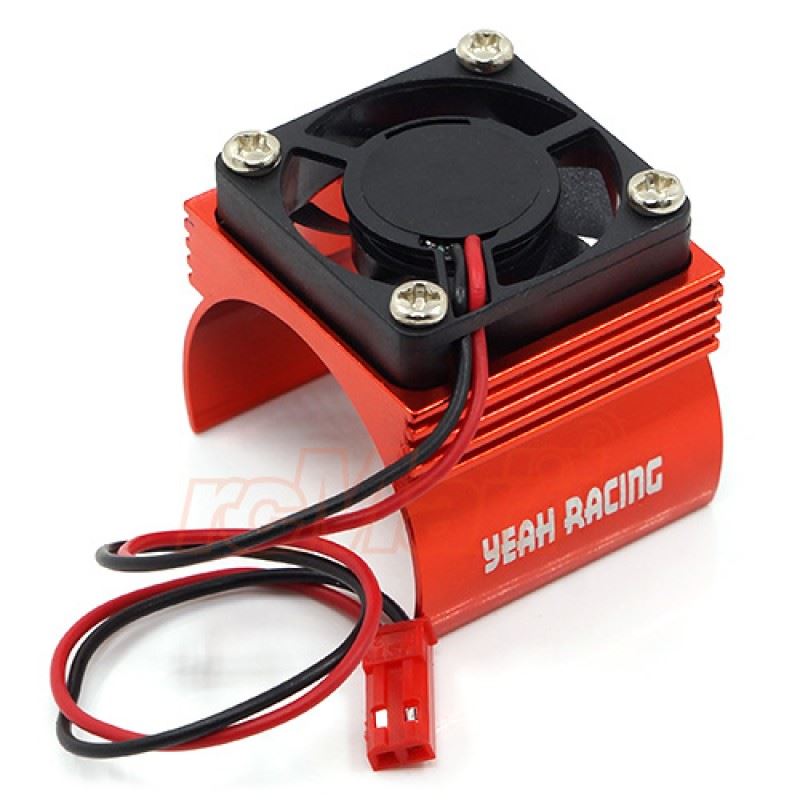 Yeah Racing Aluminum 540 Motor Heat Sink w/ Cooling Fan Red