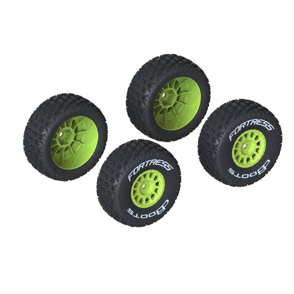 Arrma dBoots 'FORTRESS' Tire Set Glued, Yellow (2 Pairs)