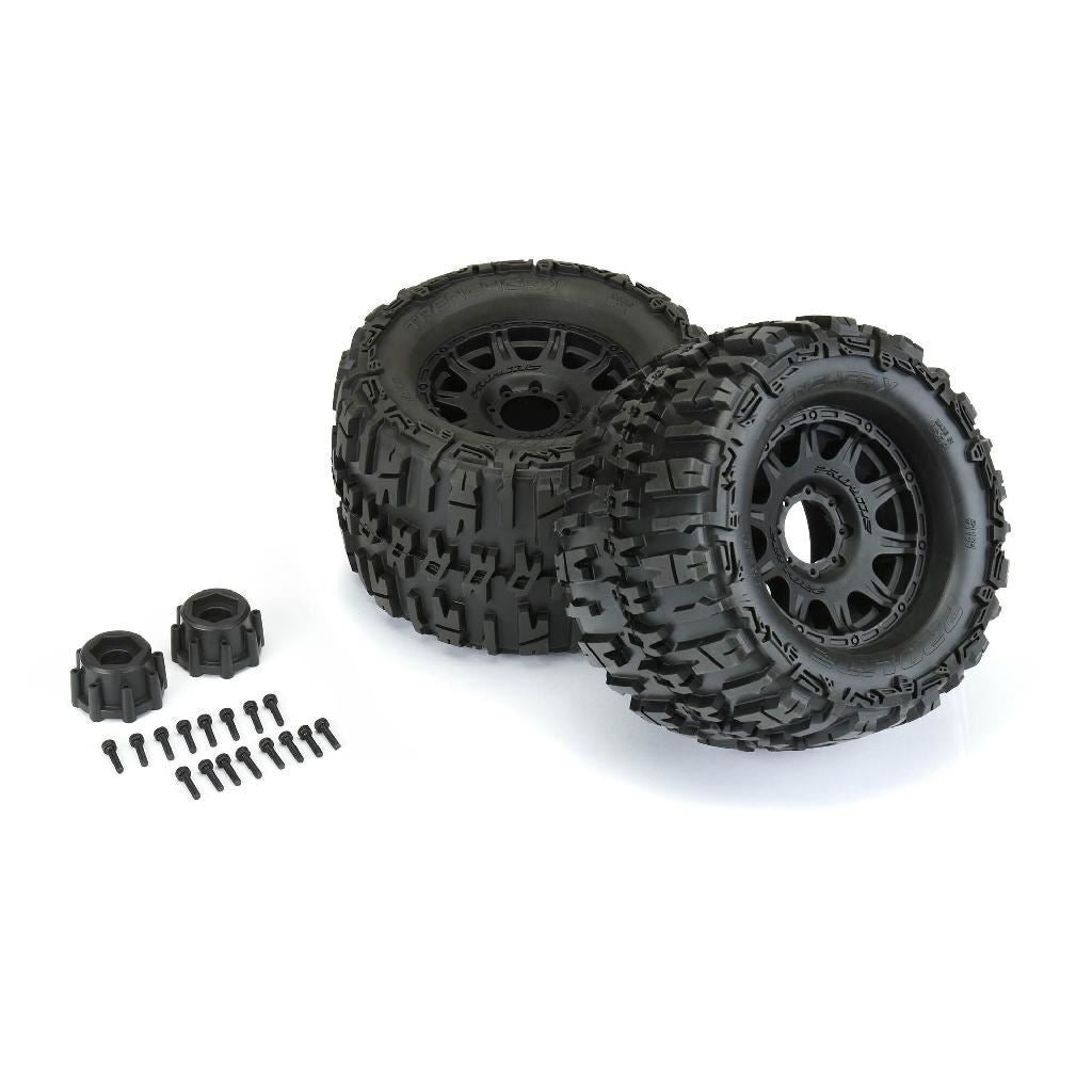 Proline 1/8 Trencher X F/R 3.8In Mt Tires Mounted 17mm Blk Raid (2)