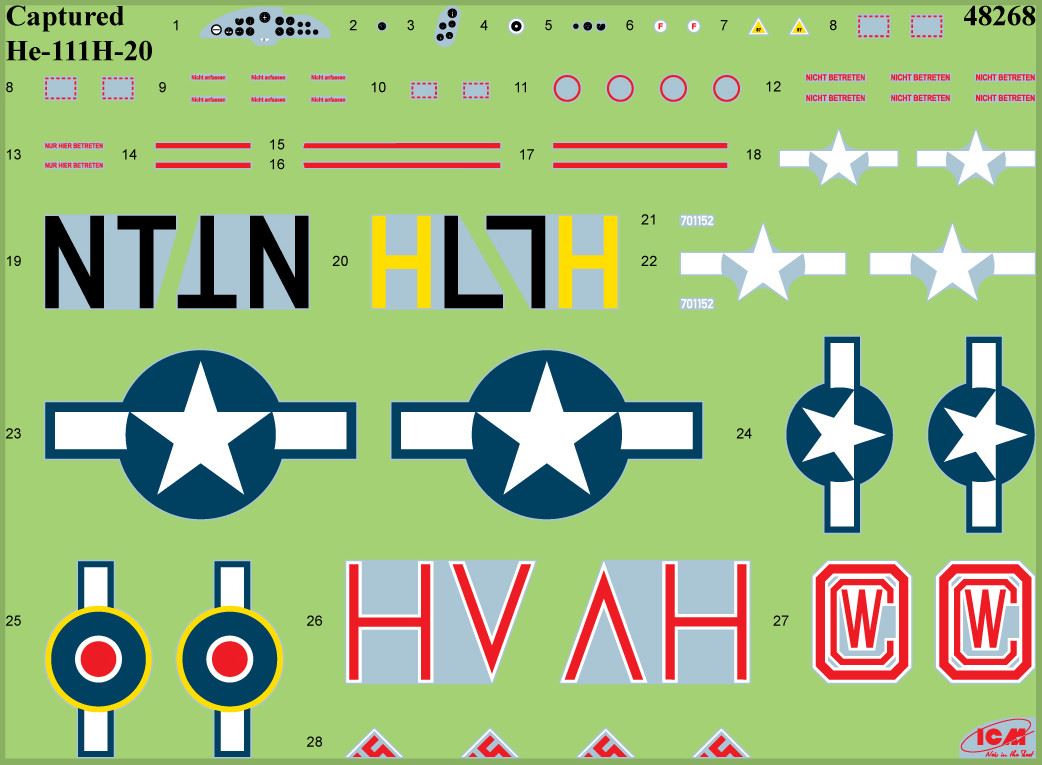 Icm 'Captured Heinkel' He 111H-20 Bomber