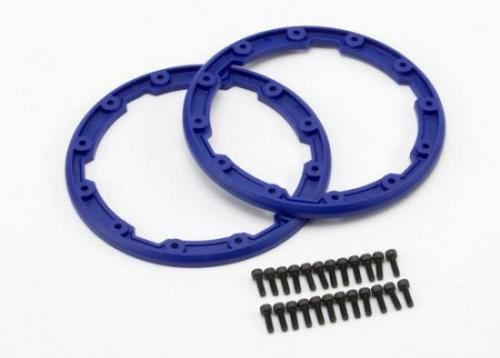 TRAXXAS Sidewall protector, beadlock style (blue) (2)(Geode wheels)